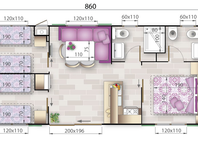 Camping Village Internazionale Sottomarina Mobilehome Gardenia HUB 