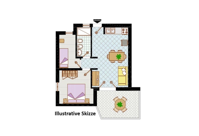 Residenz Euro Club Dreizimmer-Wohnung Trilo C6
