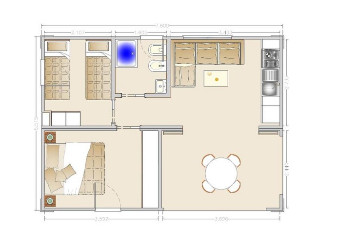 Residenz Onda Blu Mobilehome Suite Living Deluxe 