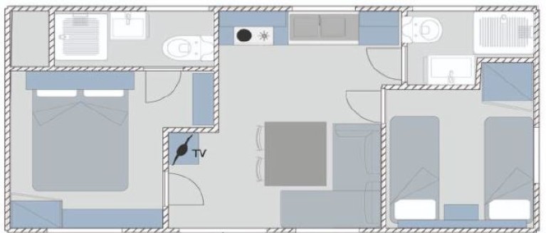Feriendorf Benedetto Mobilehome Corallo Blue
