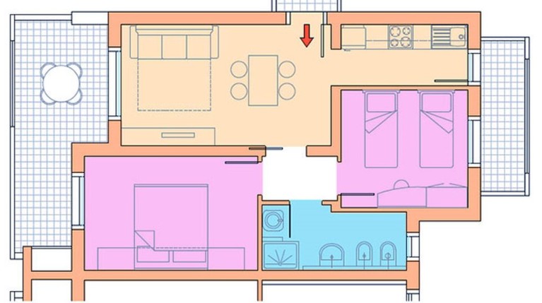 Villaggio A Mare Dreizimmer-Wohnung Trilo IR6