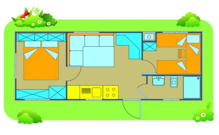 Camping Golden Sunset Mobilehome Happy Easy