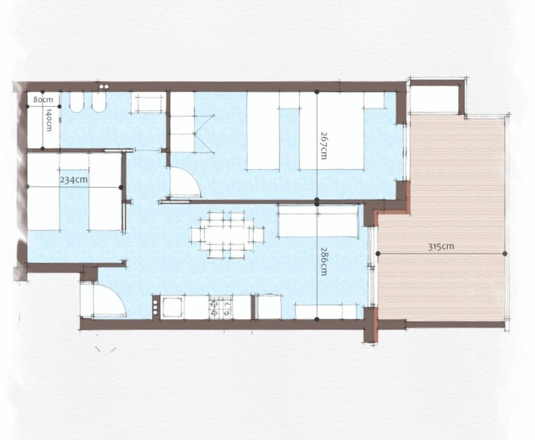 Residenz Shedir Dreizimmer-Wohnung C