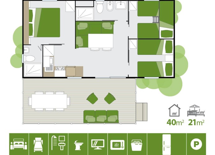 Barricata Holiday Village Mobilehome Giove XXL Premium