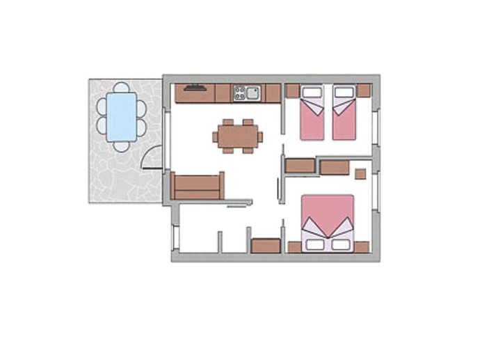 Ferienpark Garda Village Dreizimmer-Bungalow Trilo Comfort 