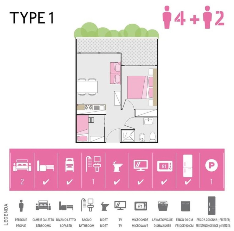 Ferienanlage Isaresidence Dreizimmer-Wohnung Family Studio