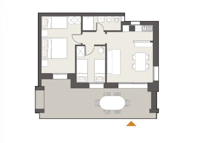 Residenz Bia's Beach Dreizimmer-Wohnung Trilo D 