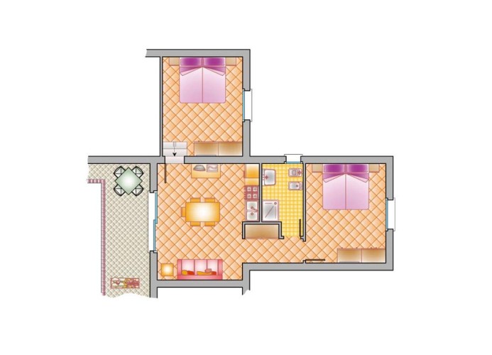 Residenz Onda Blu Dreizimmer-Wohnung Trilo
