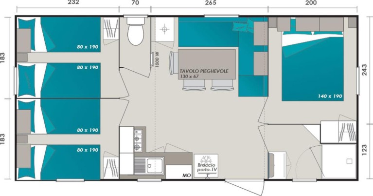 Feriendorf Cisano San Vito Mobilehome Turchese