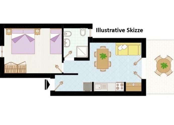 Residenz Euro Club Zweizimmer-Wohnung Bilo B3-5