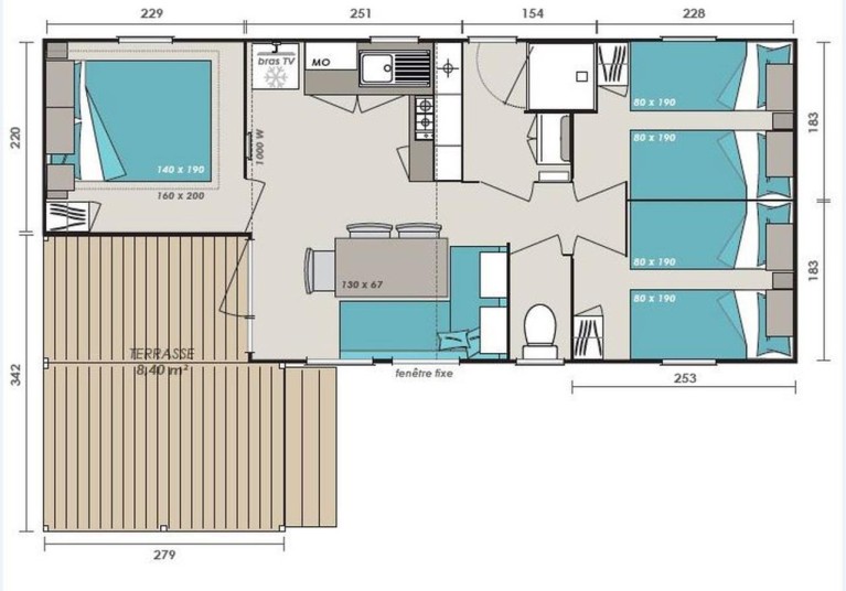 Feriendorf Els Pins Mobilehome Premium 3AC