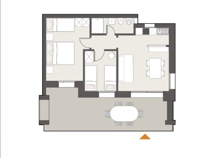 Residenz Bia's Beach Dreizimmer-Wohnung Trilo D1