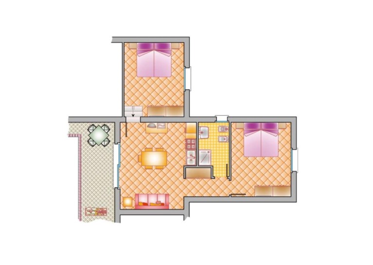 Residenz Onda Blu Dreizimmer-Wohnung Trilo
