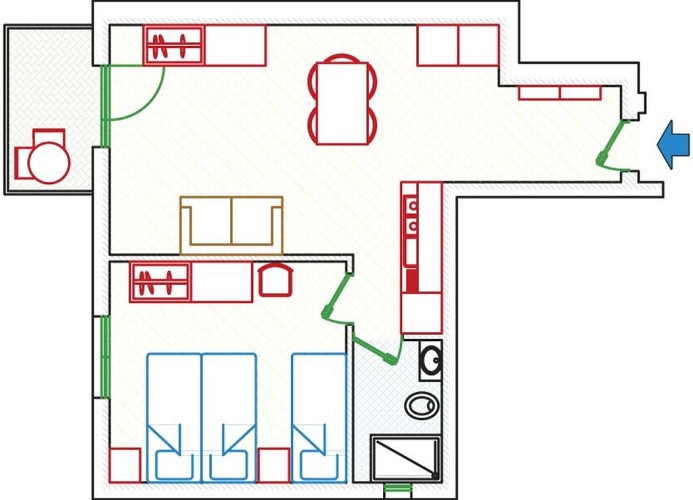 Residenz Katja Dreizimmer-Wohnung Tipo C 