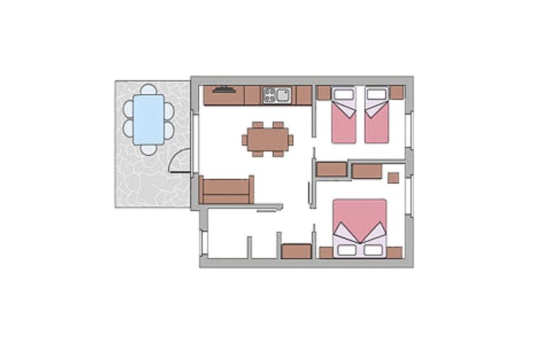 Ferienpark Garda Village Dreizimmer-Bungalow Trilo Comfort
