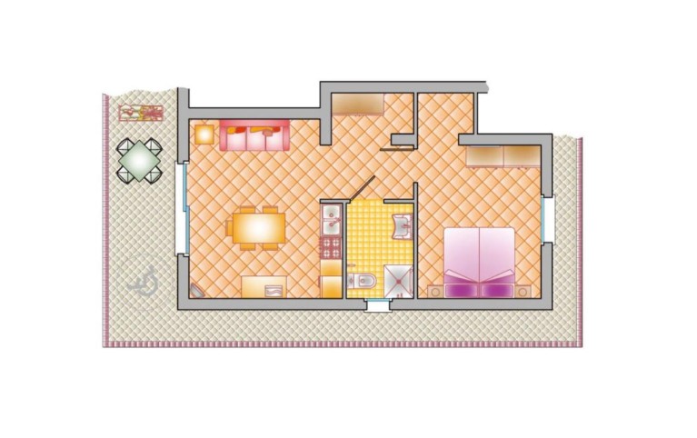 Residenz Onda Blu Zweizimmer-Wohnung Bilo